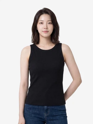 코튼 립 캡내장 캐미솔 M 블랙