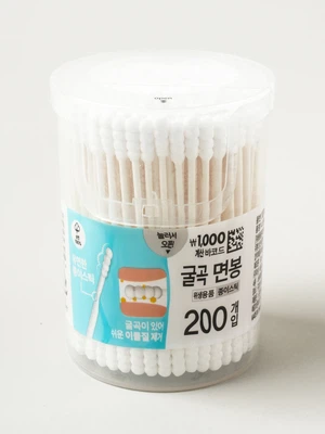 나선형 소형 면봉 200개입