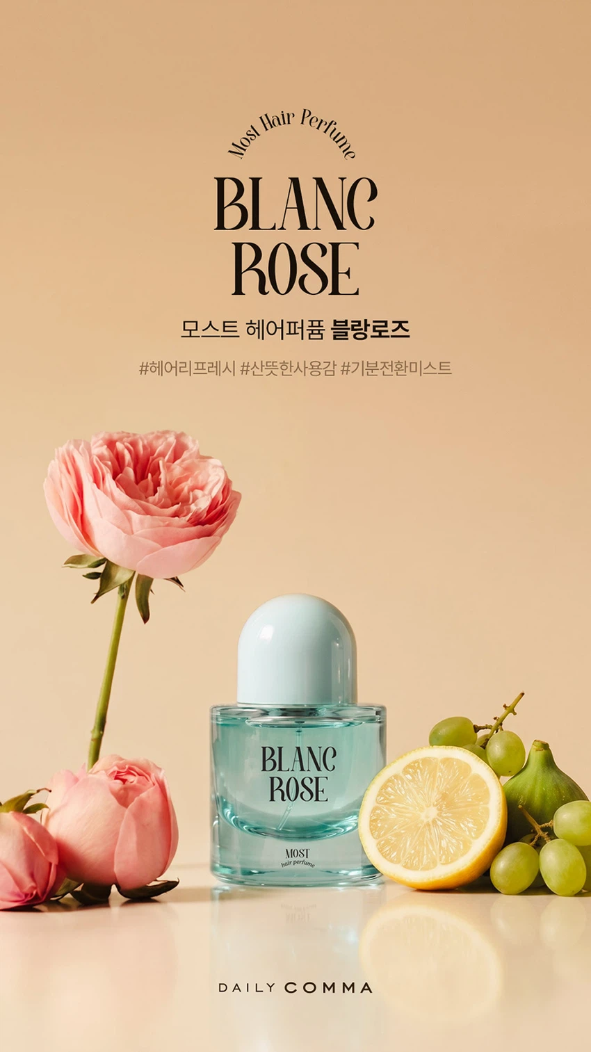 DAISO DAILY COMMA Most Hair Perfume Blanc Rose 30ml