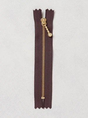 일본제 골드 지퍼 YKK 12 cm 브라운