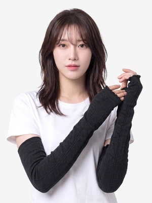 자외선 차단 짜임 토시 블랙