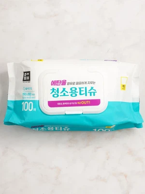 에탄올 청소용 티슈 100매입 16X19 cm