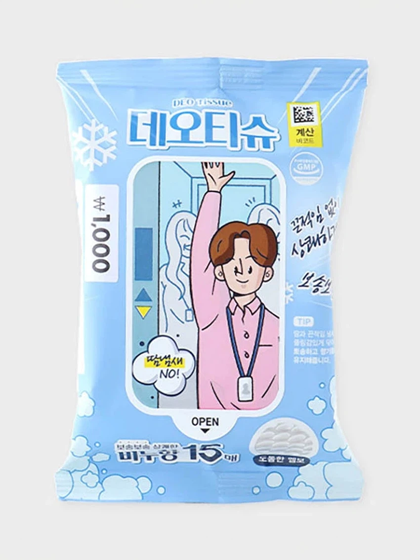 쿨링 퍼퓸 데오 티슈 15매 비누향