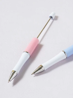 볼펜 꾸미기 투톤 펜대 0.7 mm 검정 2개입 블루＆핑크