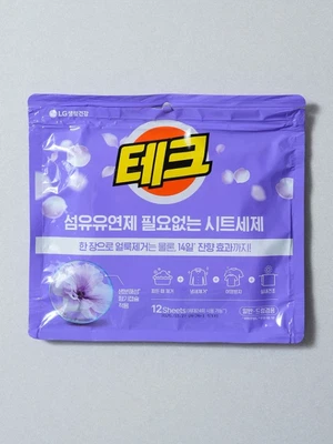 테크 섬유 유연제 시트 세제 12매입
