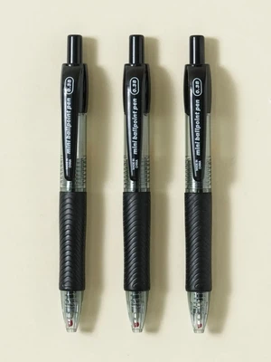 미니문구 노크식 저점도 볼펜 블랙 0.38 mm 3개입