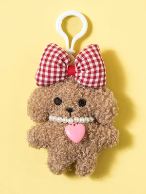 왕리본 강아지 걸이인형