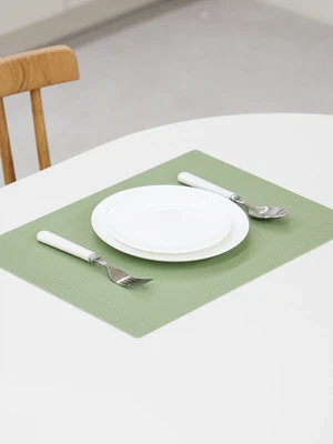 가죽풍 사각 테이블 매트 43 X 30 cm