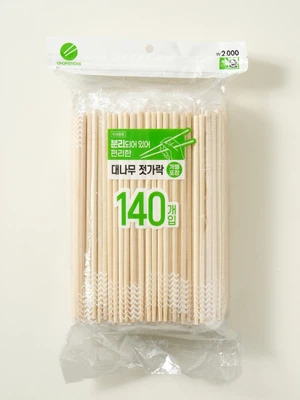 개별 포장 분리형 대나무 젓가락 140개입