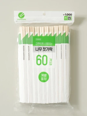 반포장 나무 젓가락 60개입