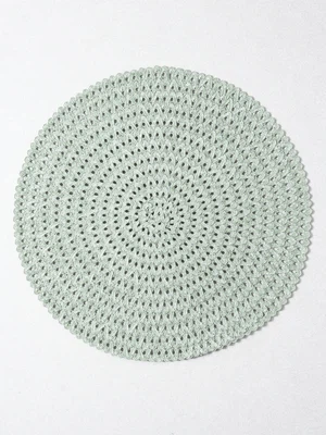 짜임 원형 테이블 매트 36 cm 그린