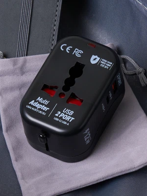 여행용 USB 2포트 멀티 어댑터＆파우치