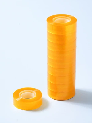 노랑 투명 테이프 리필 18 mm X 33 m 10개입