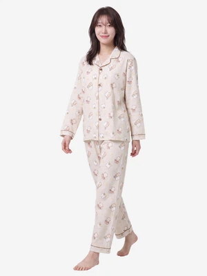 파이핑 포인트 긴바지 파자마 M 아이보리