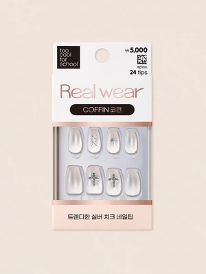 [플래시 실버]26FW 투쿨포스쿨 리얼웨어 네일팁 24개입