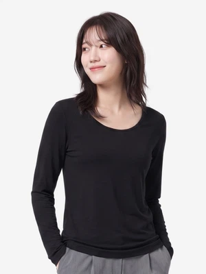에어로히트 여성 보온 내의 상의 90 블랙