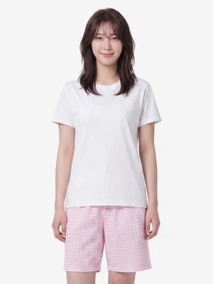 레이온 여름 패턴 파자마 반바지 M 핑크