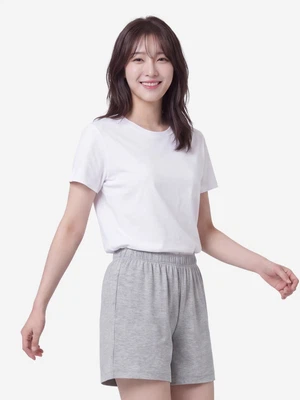 레이온 혼방 라운지 5부 팬츠(M)(그레이)