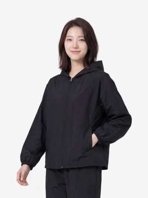 나일론 후드 집업 바람막이 S/M/L/XL/2XL 블랙