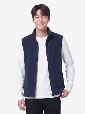 플리스 집업 조끼 L 네이비