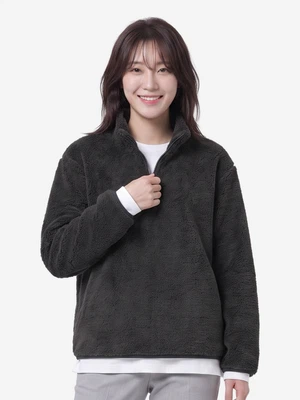 플러피 긴팔 플리스 반집업 M 블랙