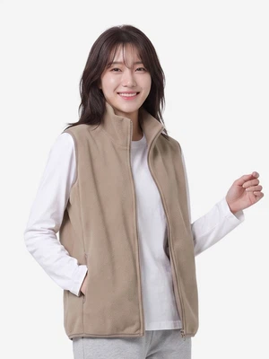 조끼 플리스 S 베이지