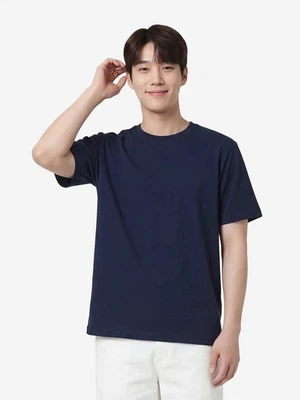 베이직하우스 플러스+ 릴렉스핏 면16수 반팔티 100 네이비