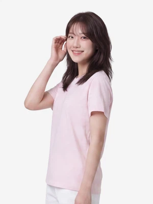 이지쿨 코튼 레귤러핏 티셔츠 M 핑크