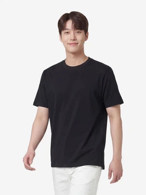 베이직하우스 플러스+ 면30수 레이어드 라운드 반팔티 95 블랙