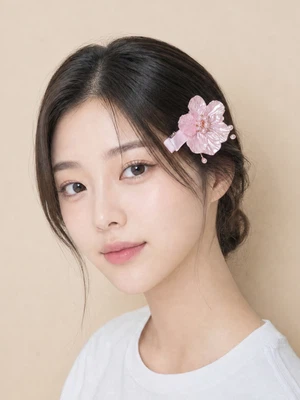 한복 꽃 집게핀