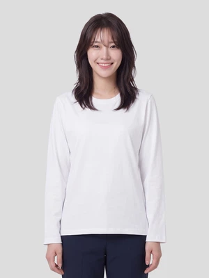 베이직 긴팔 티셔츠 S 화이트