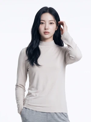 이지웜 여성용 터틀넥 긴팔 M