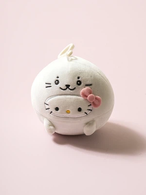 동물 탈 쓴 헬로키티 걸이 인형 화이트