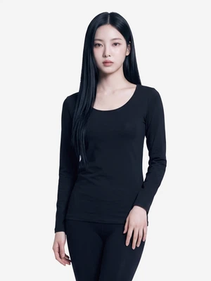 이지웜 여성 발열내의 상의(90)(블랙)