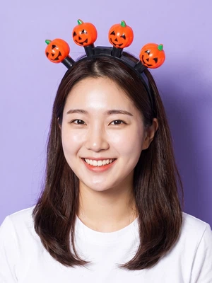 할로윈 호박 LED 머리띠 4구