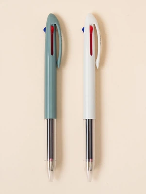초저점도 3색 볼펜 2개입 1.0 mm