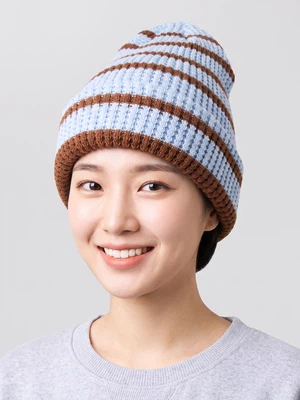 줄무늬 보온 비니